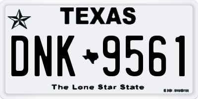 TX license plate DNK9561