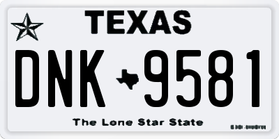 TX license plate DNK9581