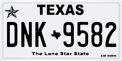 TX license plate DNK9582