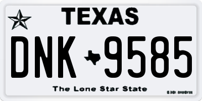 TX license plate DNK9585