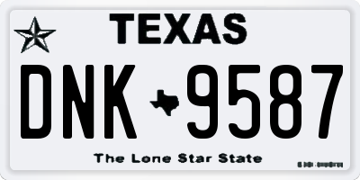 TX license plate DNK9587