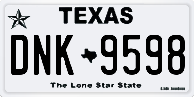 TX license plate DNK9598