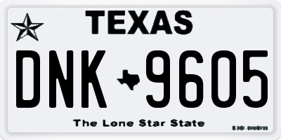 TX license plate DNK9605