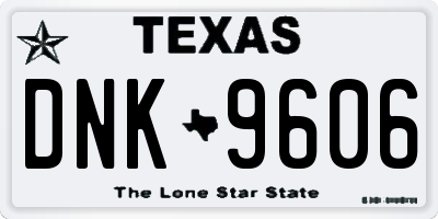 TX license plate DNK9606