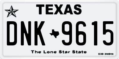 TX license plate DNK9615