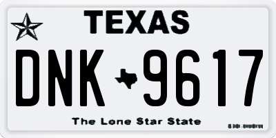 TX license plate DNK9617