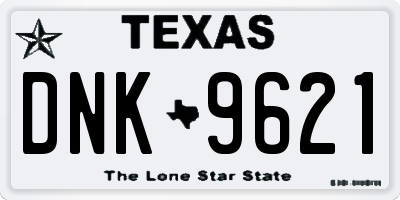 TX license plate DNK9621
