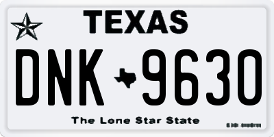 TX license plate DNK9630