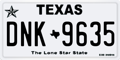TX license plate DNK9635