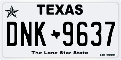 TX license plate DNK9637