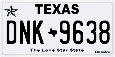 TX license plate DNK9638