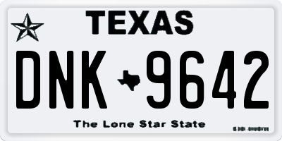 TX license plate DNK9642