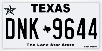 TX license plate DNK9644