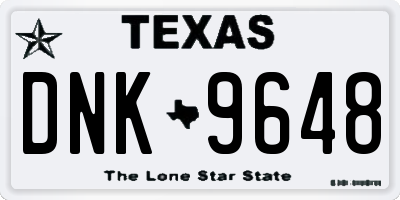 TX license plate DNK9648