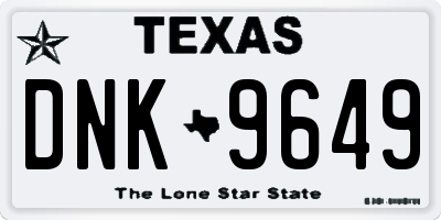 TX license plate DNK9649