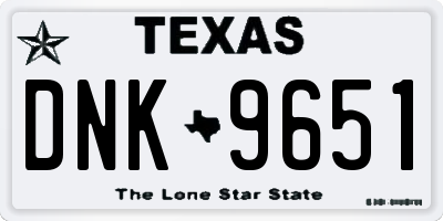 TX license plate DNK9651