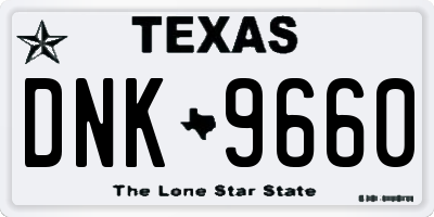 TX license plate DNK9660