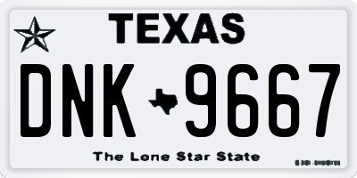 TX license plate DNK9667