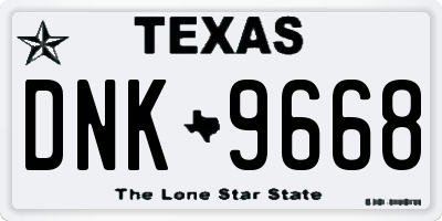 TX license plate DNK9668