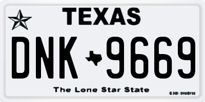 TX license plate DNK9669