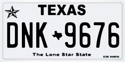 TX license plate DNK9676
