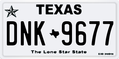 TX license plate DNK9677
