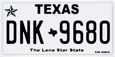 TX license plate DNK9680