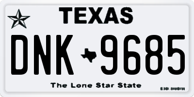 TX license plate DNK9685