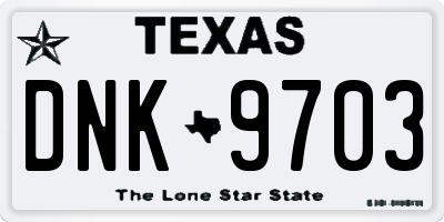 TX license plate DNK9703