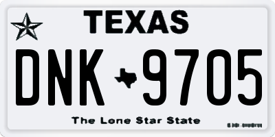 TX license plate DNK9705