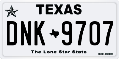 TX license plate DNK9707