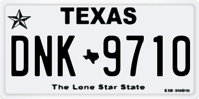 TX license plate DNK9710