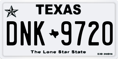 TX license plate DNK9720
