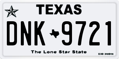 TX license plate DNK9721