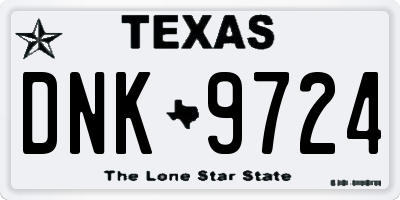 TX license plate DNK9724