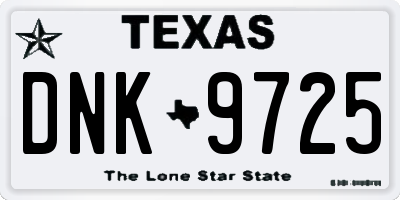 TX license plate DNK9725