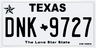 TX license plate DNK9727