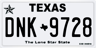TX license plate DNK9728