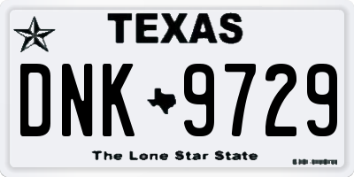 TX license plate DNK9729