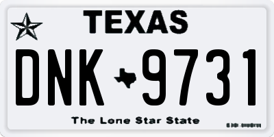 TX license plate DNK9731