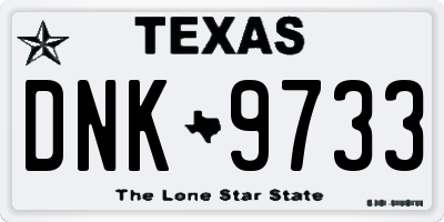 TX license plate DNK9733