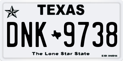 TX license plate DNK9738