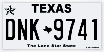 TX license plate DNK9741