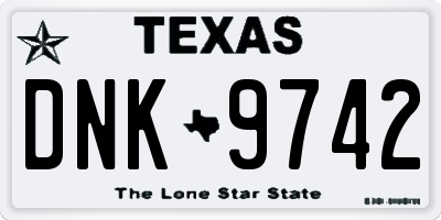TX license plate DNK9742