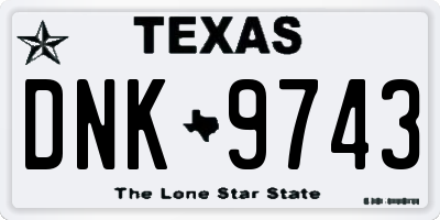 TX license plate DNK9743