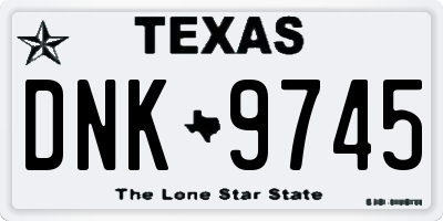 TX license plate DNK9745