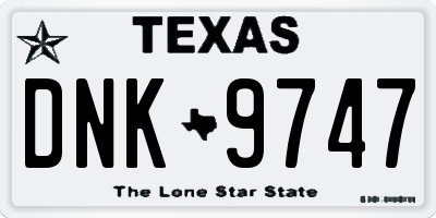 TX license plate DNK9747