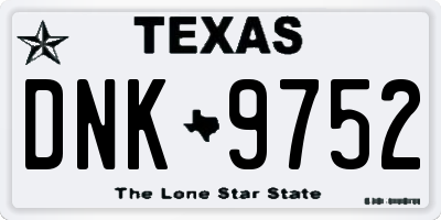 TX license plate DNK9752