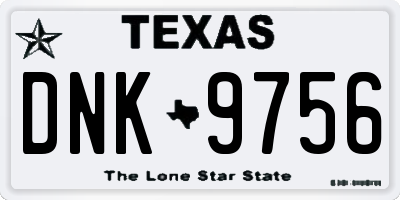 TX license plate DNK9756