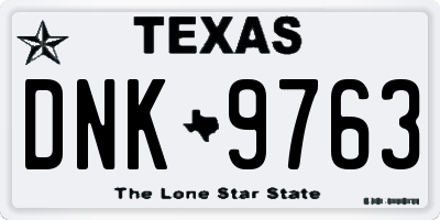 TX license plate DNK9763